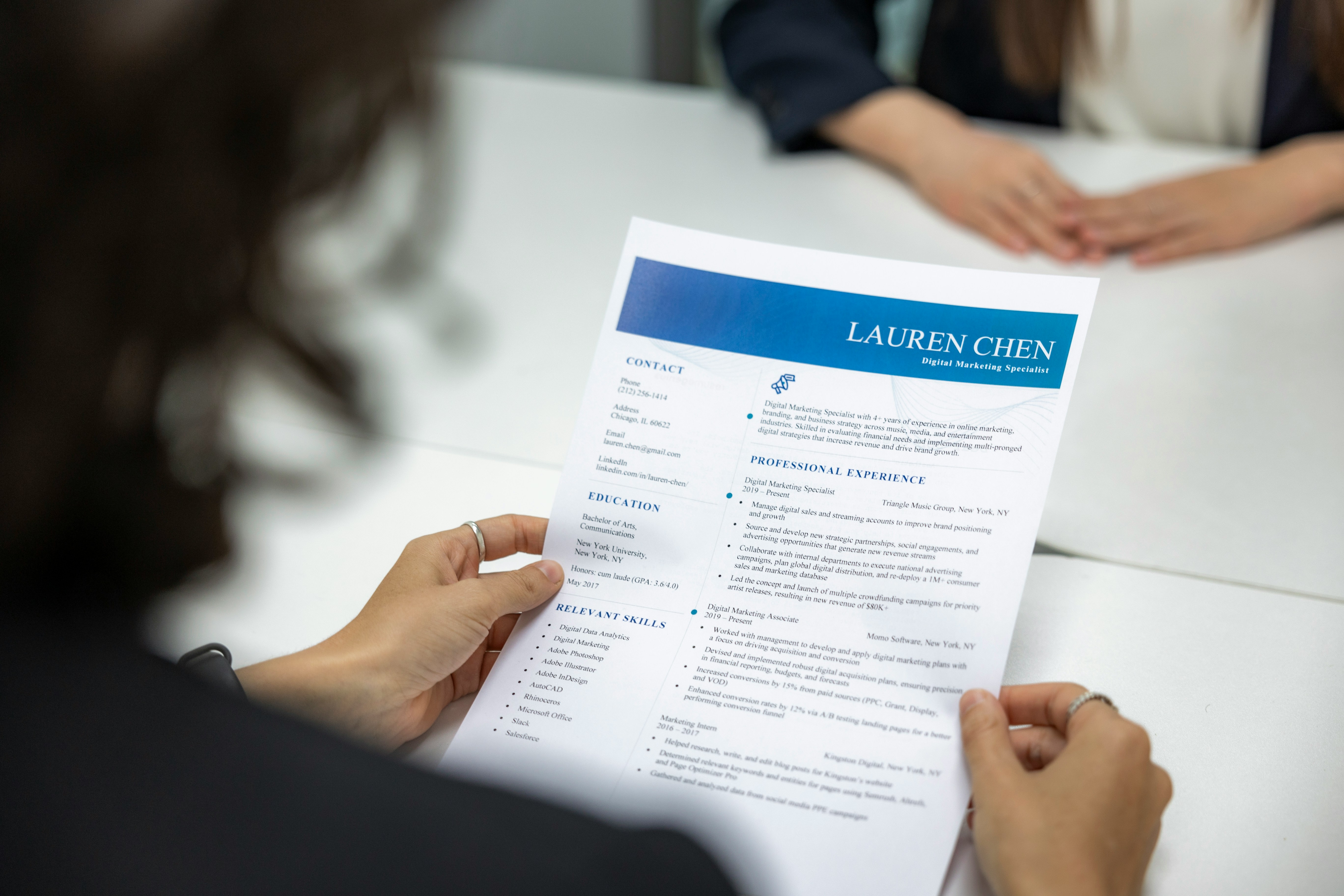 Review application and CV's